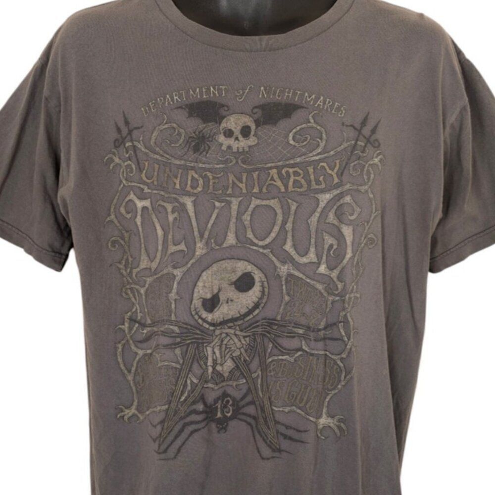 Nightmare Before Christmas T Shirt Mens Size Large Gray Disney Jack Skellington